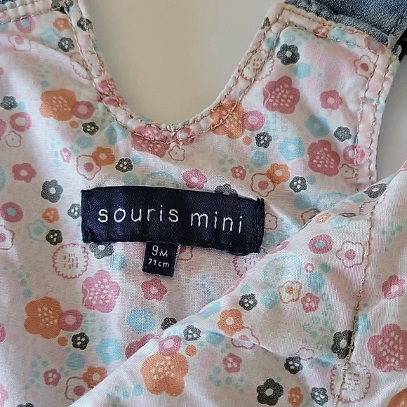 Souris Mini Girl Short Denim Overalls Jumpsuit - Picture 7 of 9